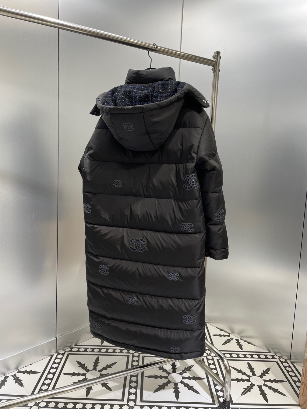 Long Puffer Chanel Flower Blue Ss2022
