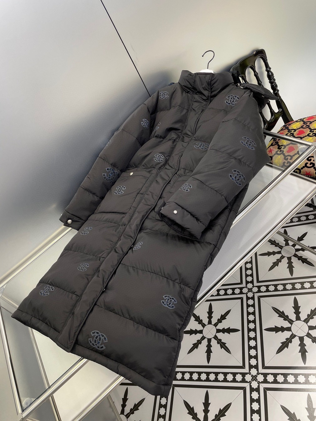 Long Puffer Chanel Flower Blue Ss2022