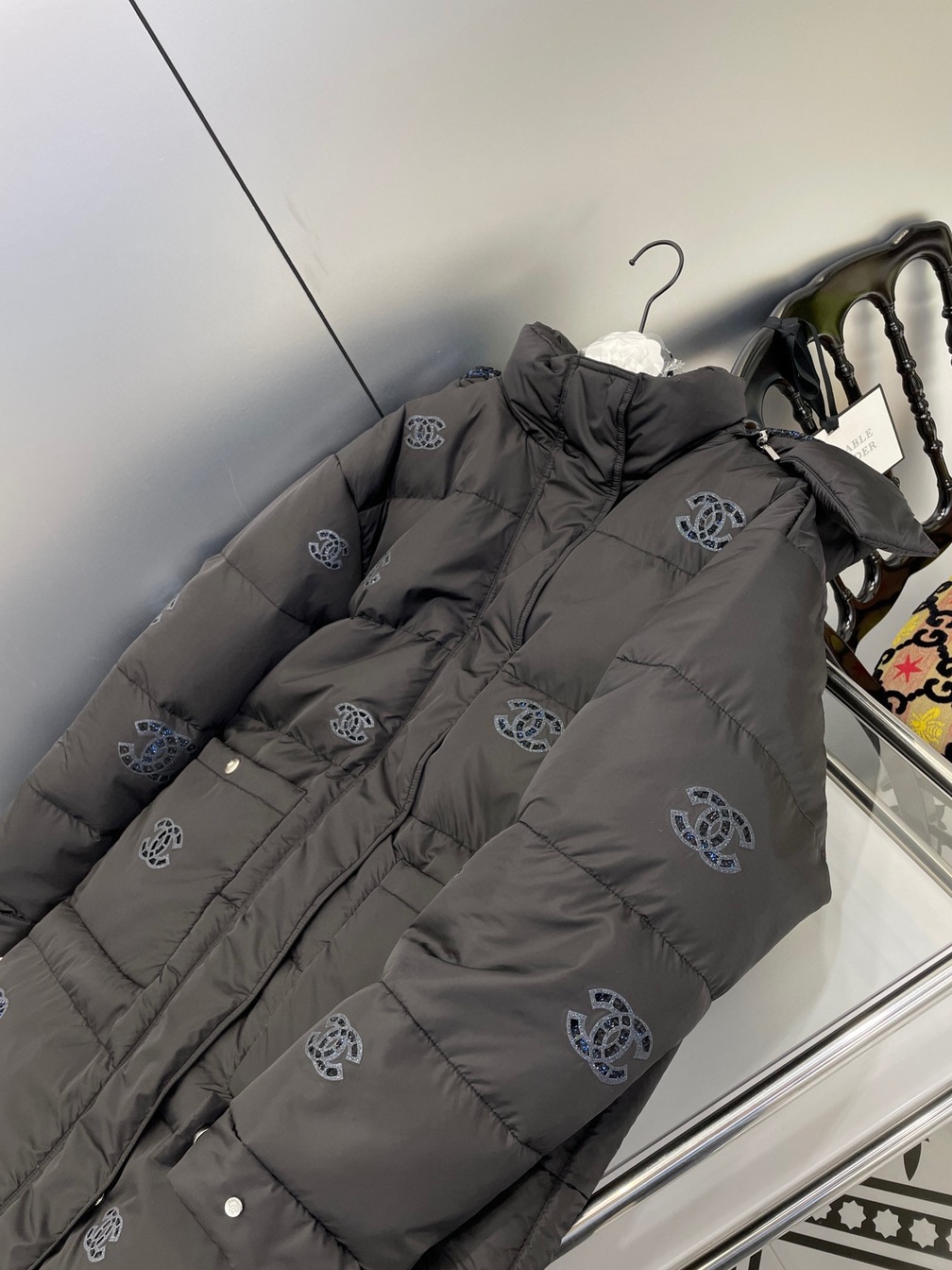 Long Puffer Chanel Flower Blue Ss2022