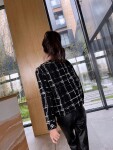 Vest Tweed Chanel Black Check Ss2022