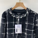 Vest Tweed Chanel Black Check Ss2022