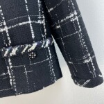Vest Tweed Chanel Black Check Ss2022