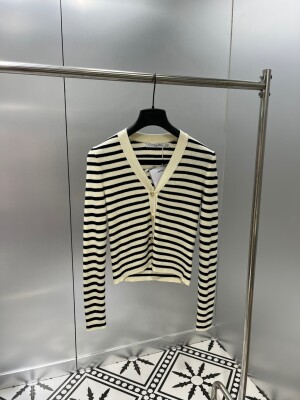 Cardigan Dior Woman Croptop Stripe Ss2022