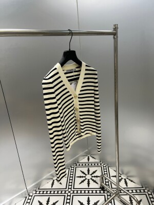 Cardigan Dior Woman Croptop Stripe Ss2022