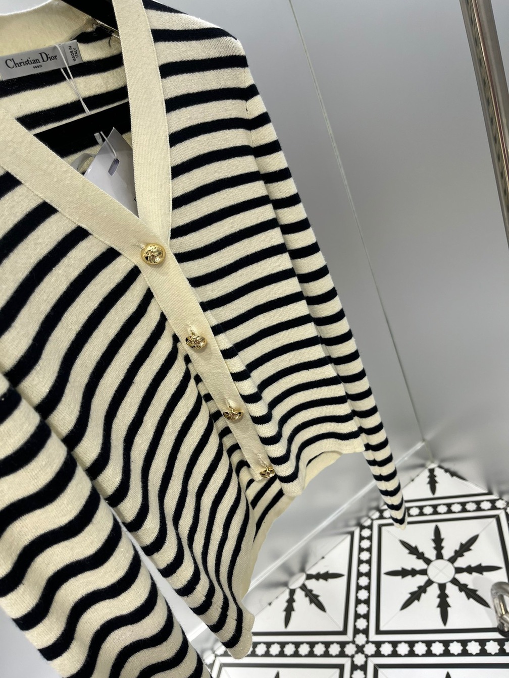 Cardigan Dior Woman Croptop Stripe Ss2022