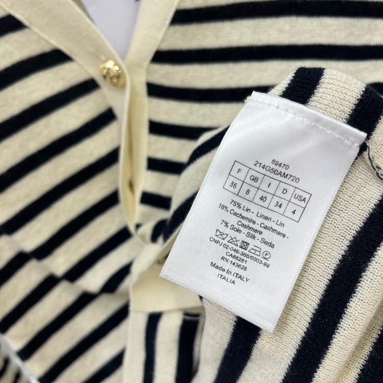 Cardigan Dior Woman Croptop Stripe Ss2022
