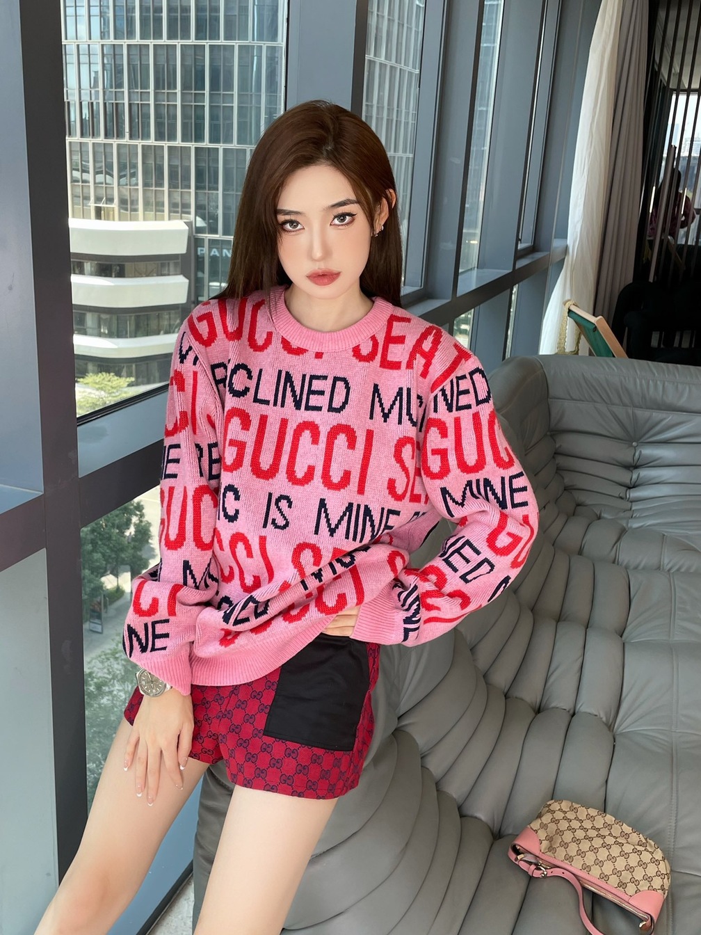 Gucci Sweaters Pink Gucci Is Mine Seats Ss2022