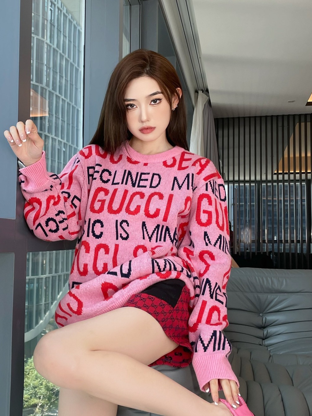 Gucci Sweaters Pink Gucci Is Mine Seats Ss2022