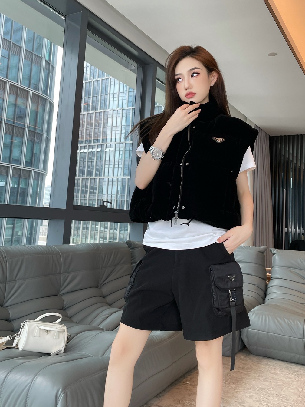 Puffer Short Prada Velvet Ss2022