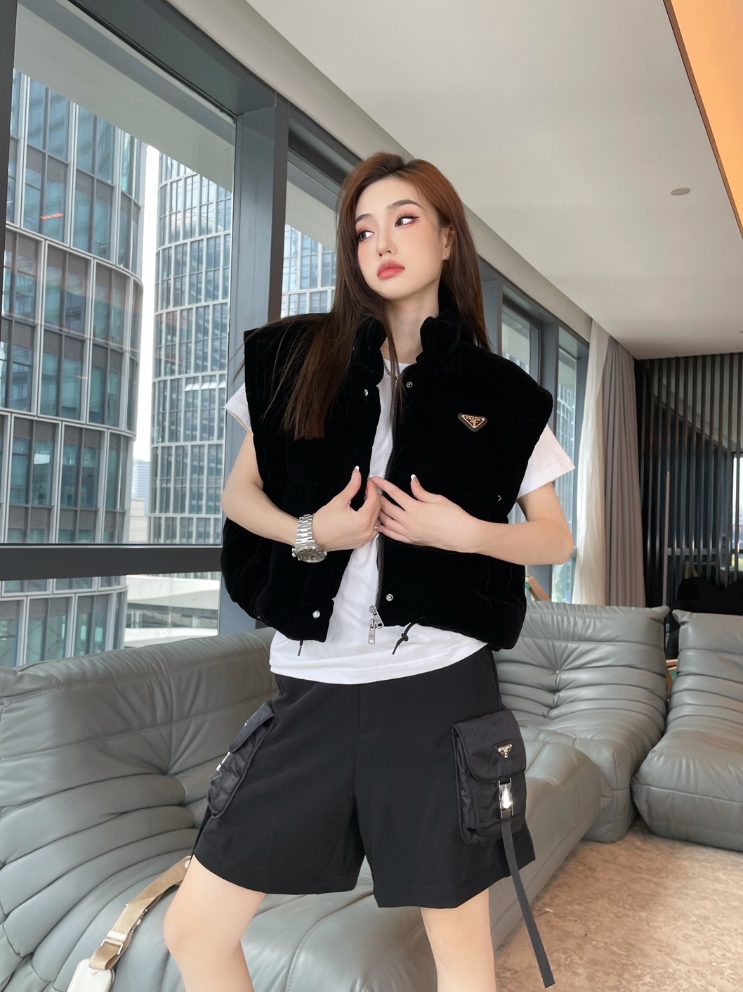 Puffer Short Prada Velvet Ss2022