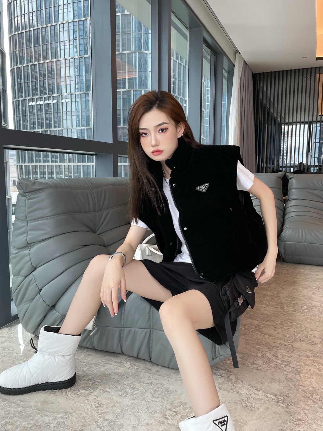 Puffer Short Prada Velvet Ss2022