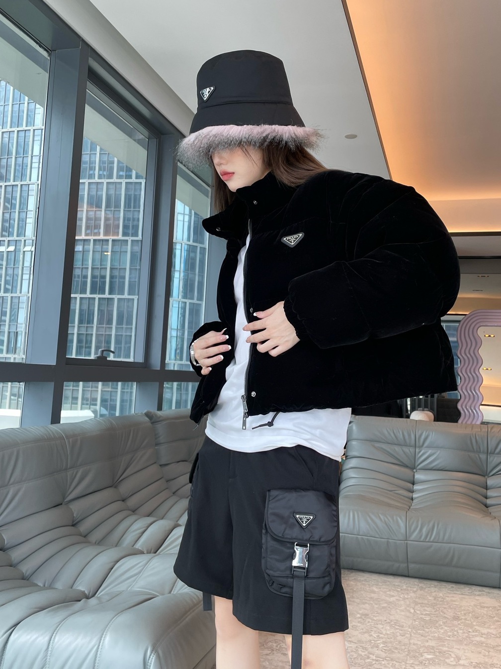 Puffer Short Prada Velvet Ss2022