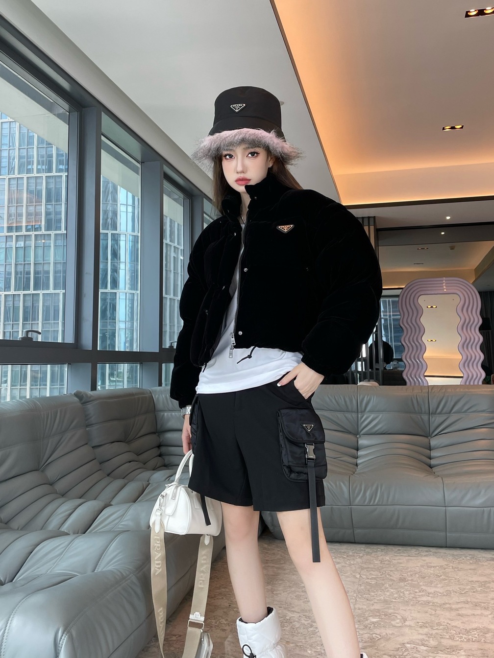 Puffer Short Prada Velvet Ss2022