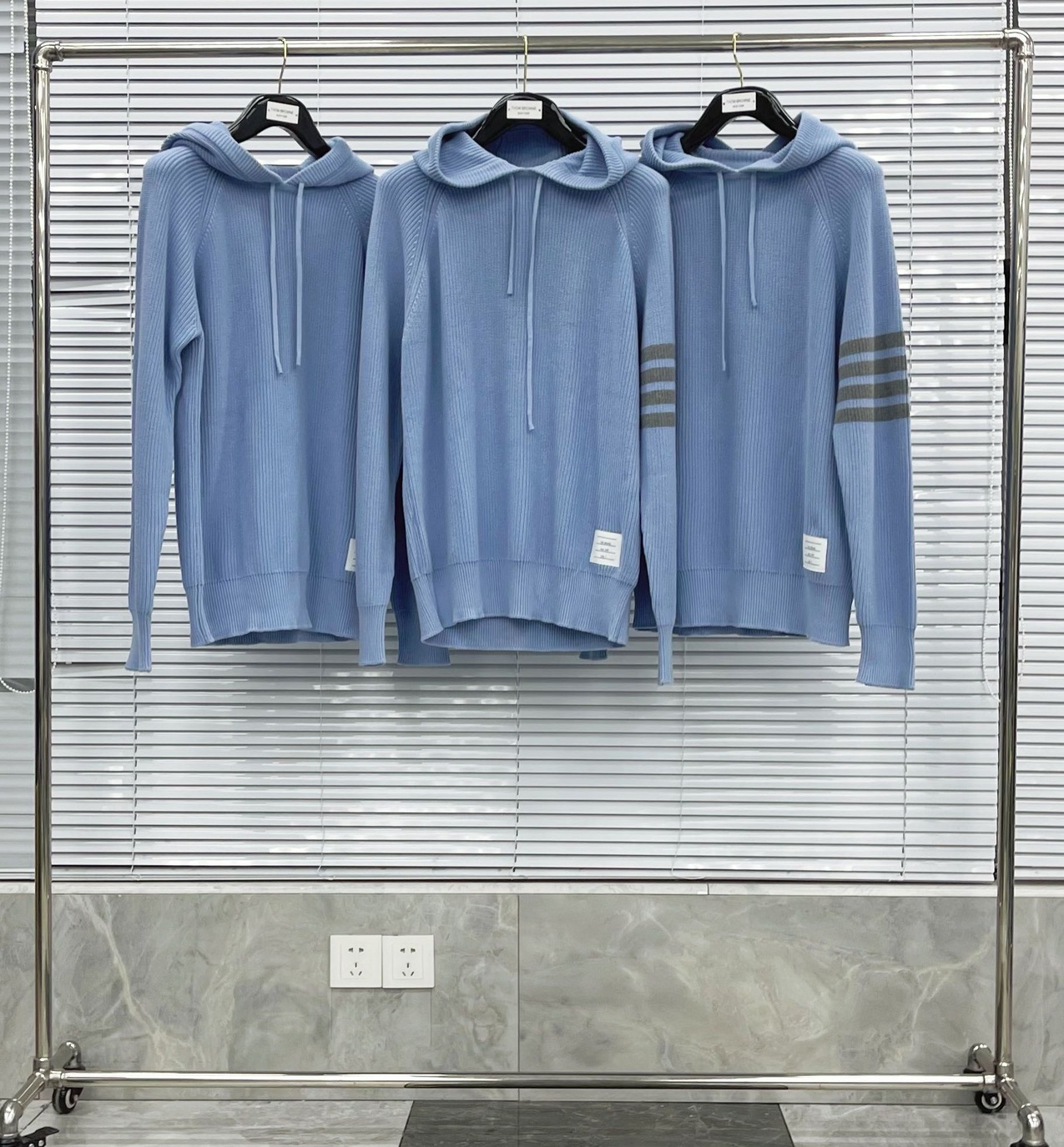 Hoodie Wool Thom Browne 4 Stripe Zip Ss2022