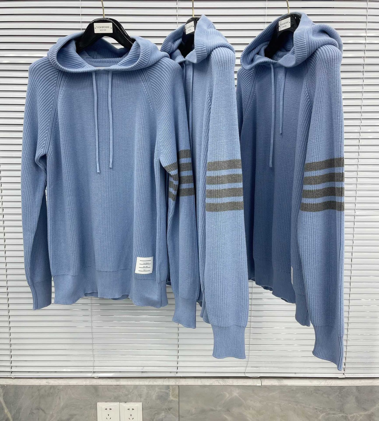 Hoodie Wool Thom Browne 4 Stripe Zip Ss2022
