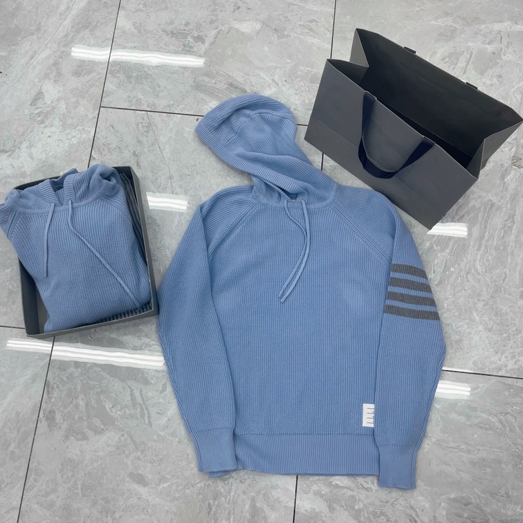 Hoodie Wool Thom Browne 4 Stripe Zip Ss2022