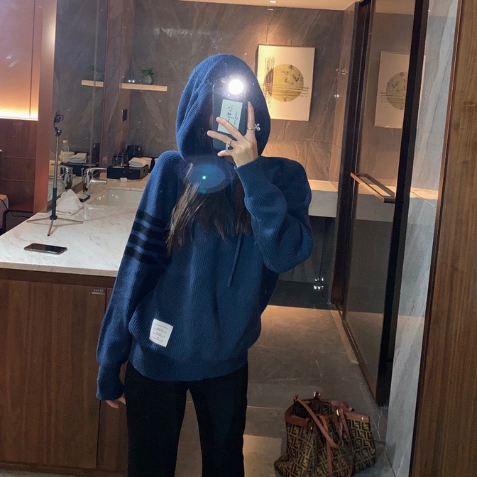 Hoodie Wool Thom Browne 4 Stripe Zip Ss2022