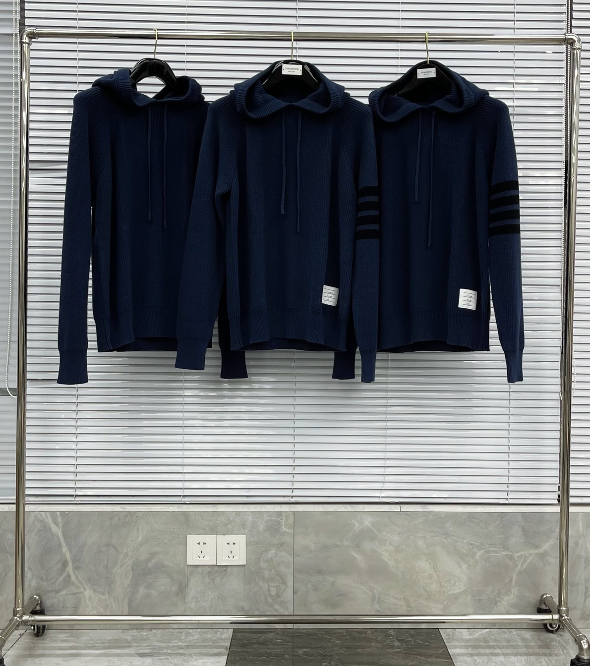 Hoodie Wool Thom Browne 4 Stripe Zip Ss2022