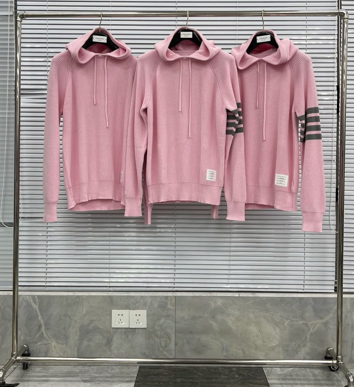 Hoodie Wool Thom Browne 4 Stripe Zip Ss2022