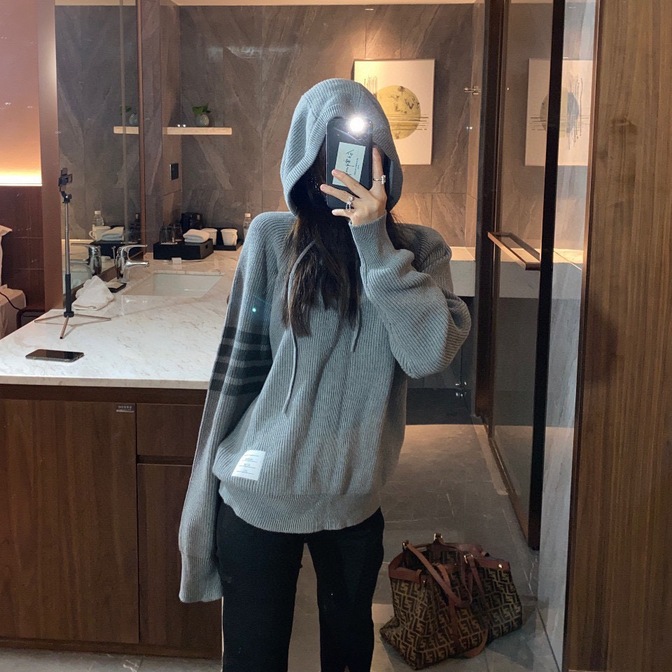 Hoodie Wool Thom Browne 4 Stripe Zip Ss2022