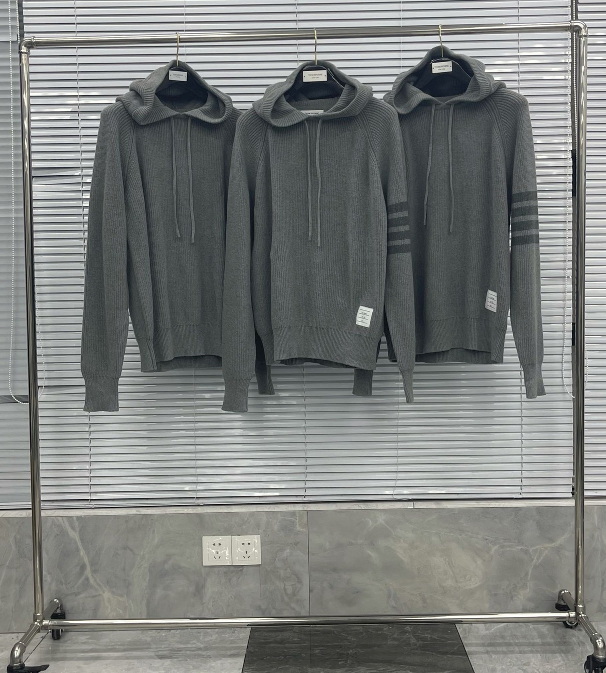 Hoodie Wool Thom Browne 4 Stripe Zip Ss2022