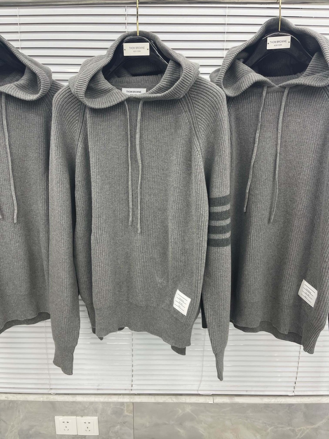 Hoodie Wool Thom Browne 4 Stripe Zip Ss2022