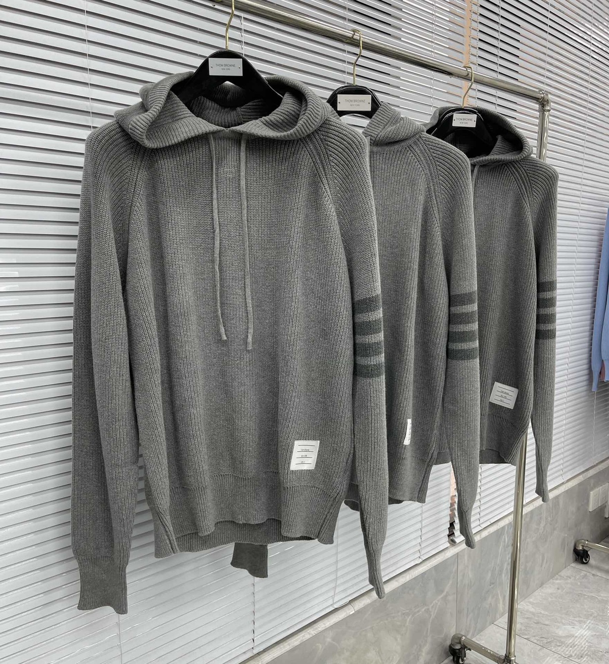 Hoodie Wool Thom Browne 4 Stripe Zip Ss2022