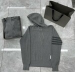 Hoodie Wool Thom Browne 4 Stripe Zip Ss2022