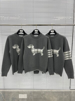 Sweaters Thom Wool Dog Check 4 Stripe Ss2022