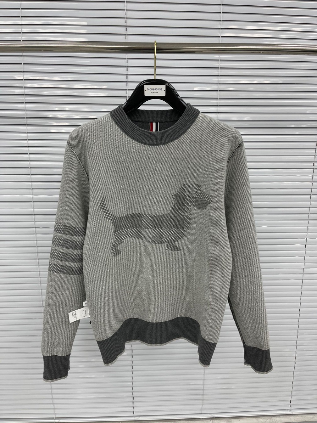 Sweaters Thom Wool Dog Check 4 Stripe Ss2022