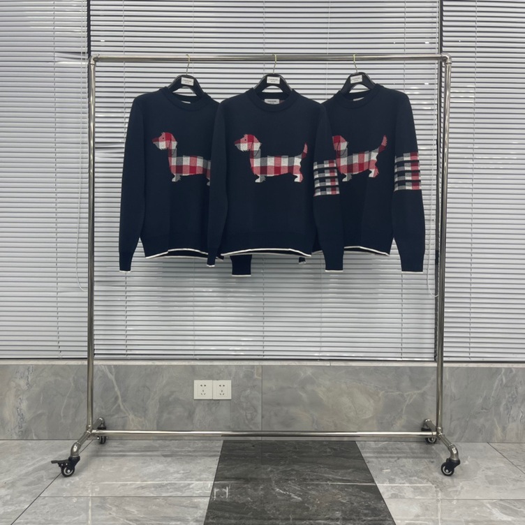 Sweaters Thom Wool Dog Check 4 Stripe Ss2022