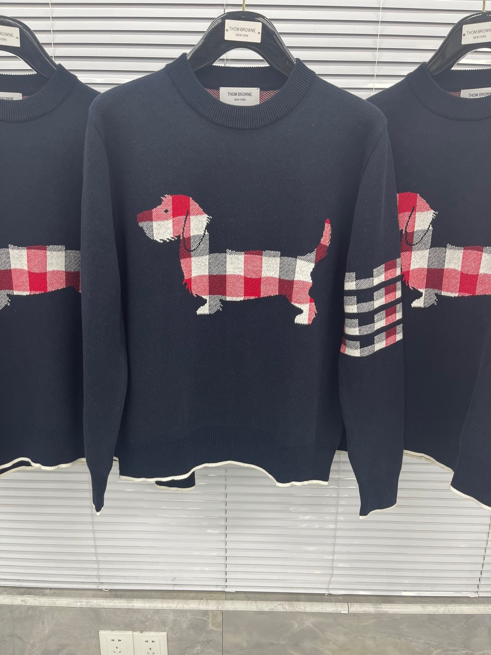 Sweaters Thom Wool Dog Check 4 Stripe Ss2022