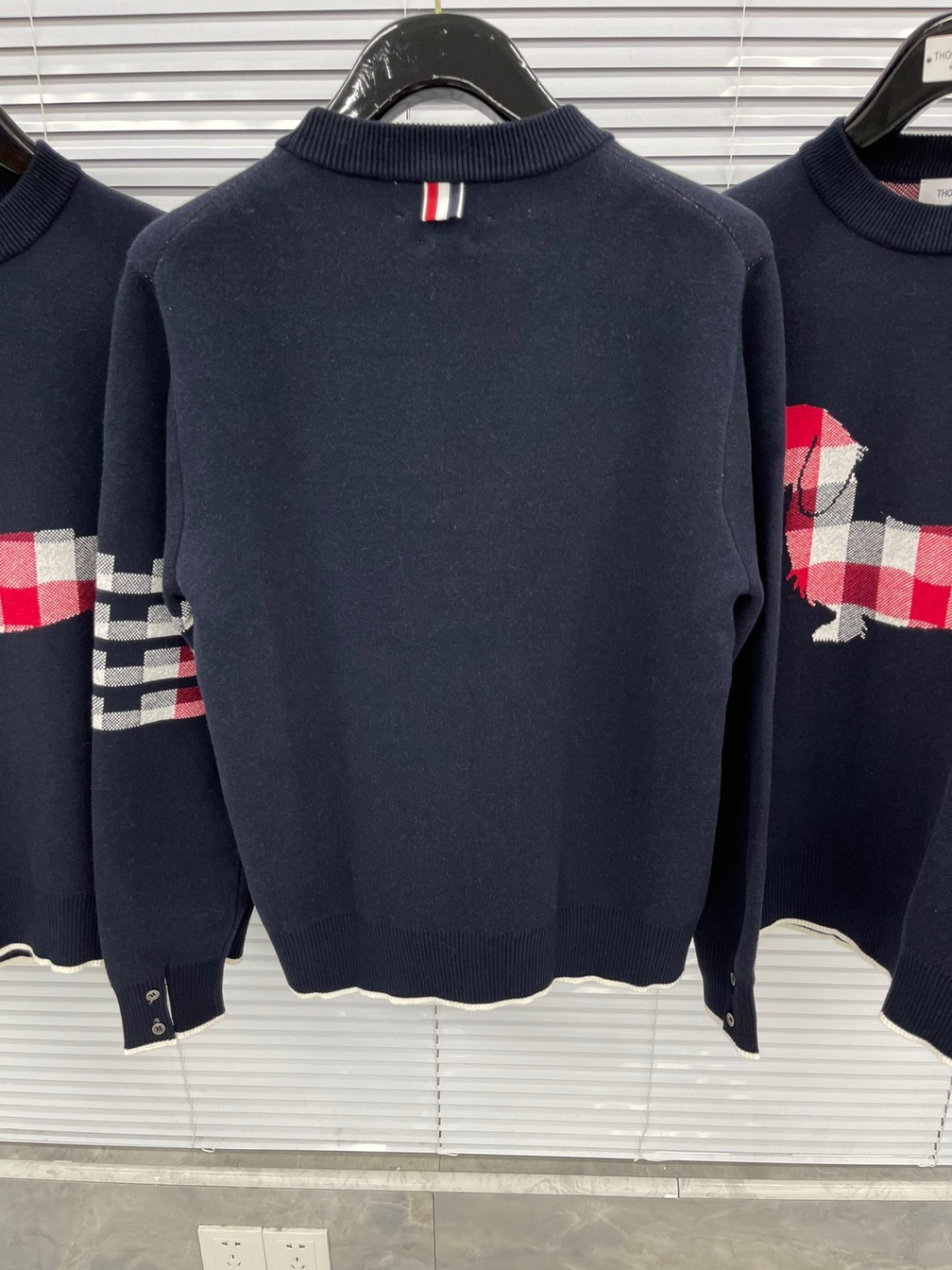 Sweaters Thom Wool Dog Check 4 Stripe Ss2022