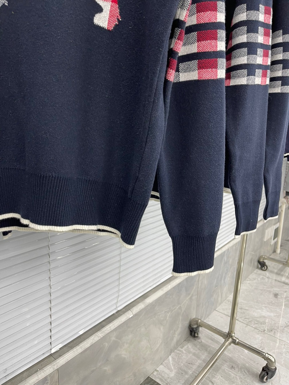 Sweaters Thom Wool Dog Check 4 Stripe Ss2022