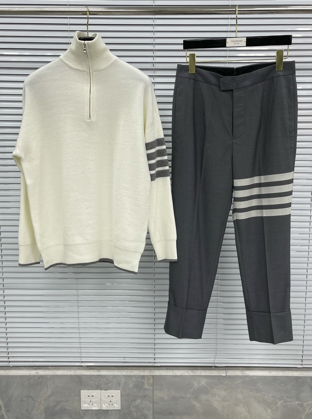 Sweaters Thom Wool High Neck Zip Ss2022