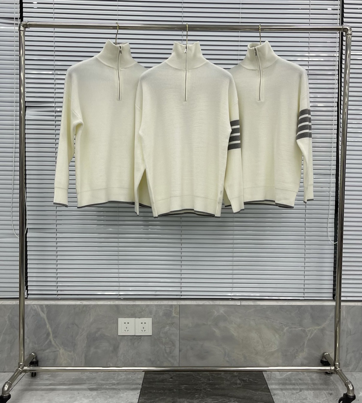 Sweaters Thom Wool High Neck Zip Ss2022
