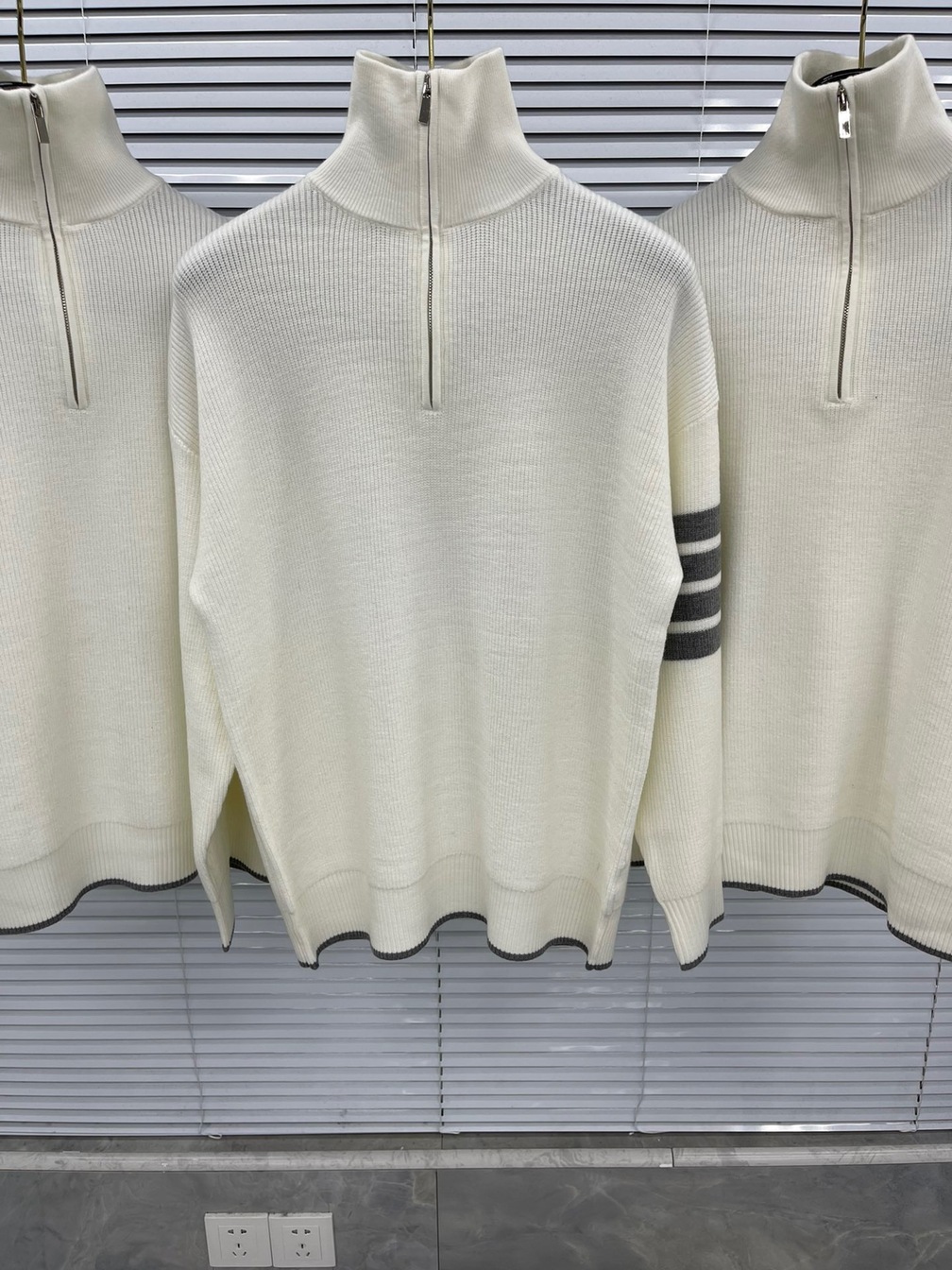 Sweaters Thom Wool High Neck Zip Ss2022