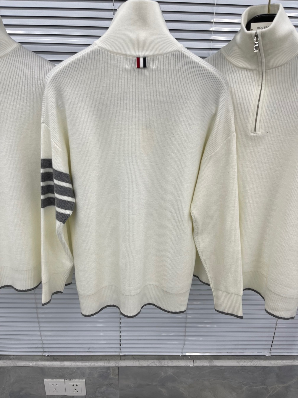 Sweaters Thom Wool High Neck Zip Ss2022