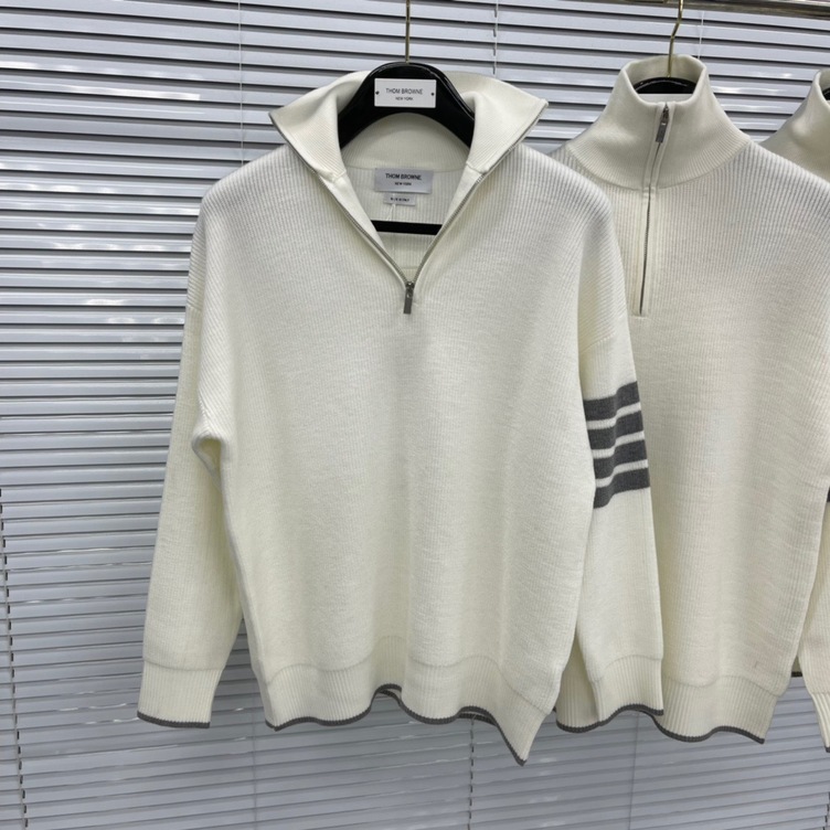 Sweaters Thom Wool High Neck Zip Ss2022
