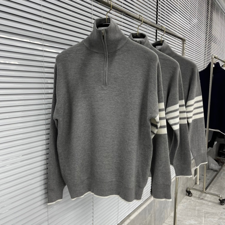 Sweaters Thom Wool High Neck Zip Ss2022
