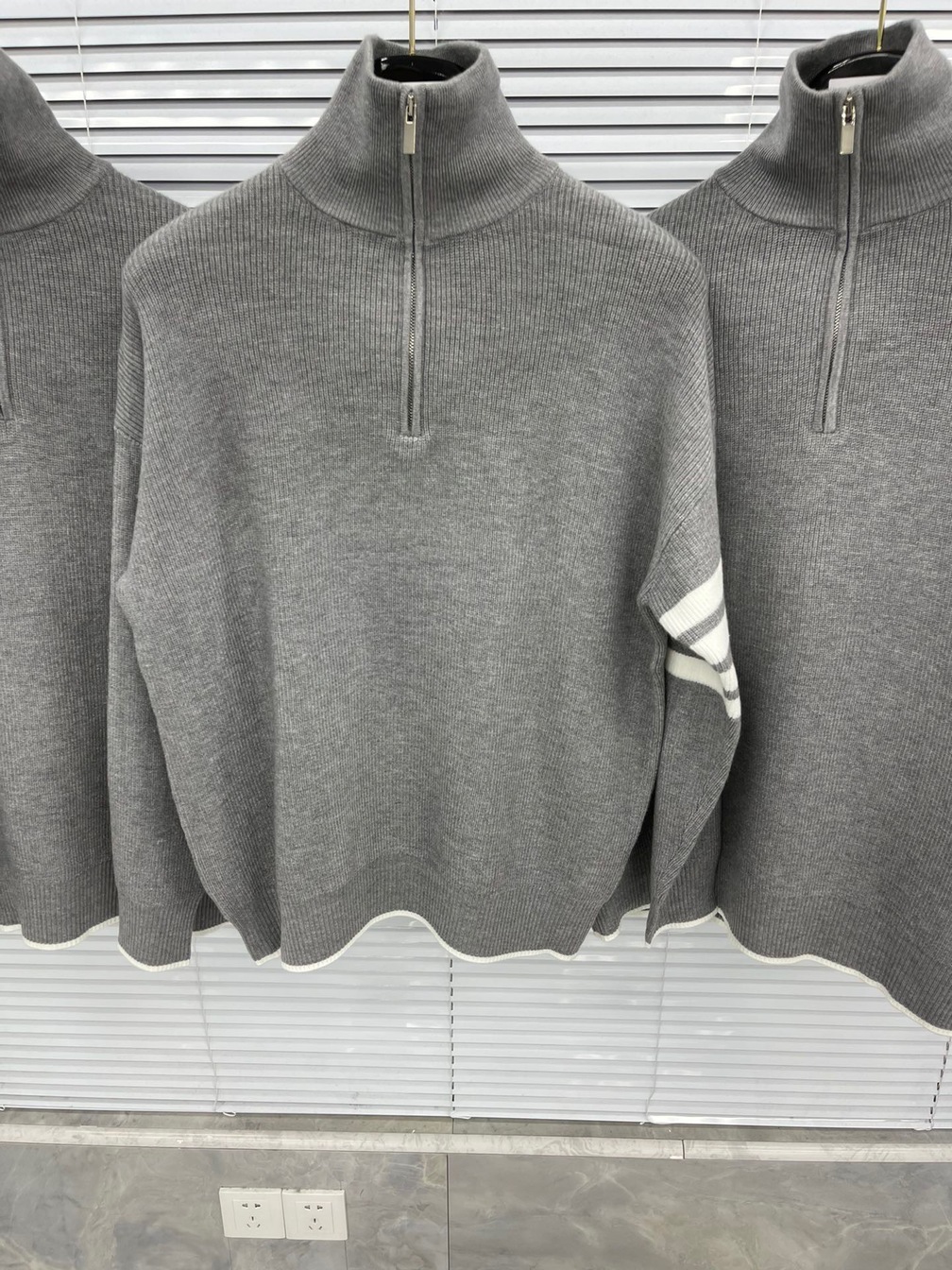 Sweaters Thom Wool High Neck Zip Ss2022