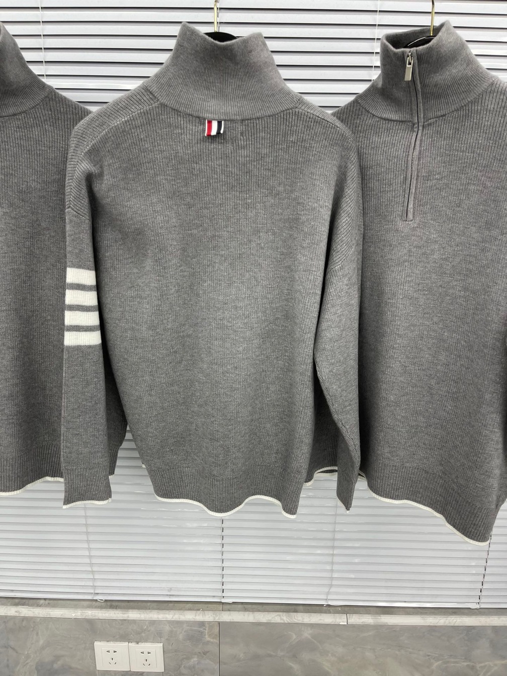 Sweaters Thom Wool High Neck Zip Ss2022