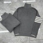 Sweaters Thom Wool High Neck Zip Ss2022