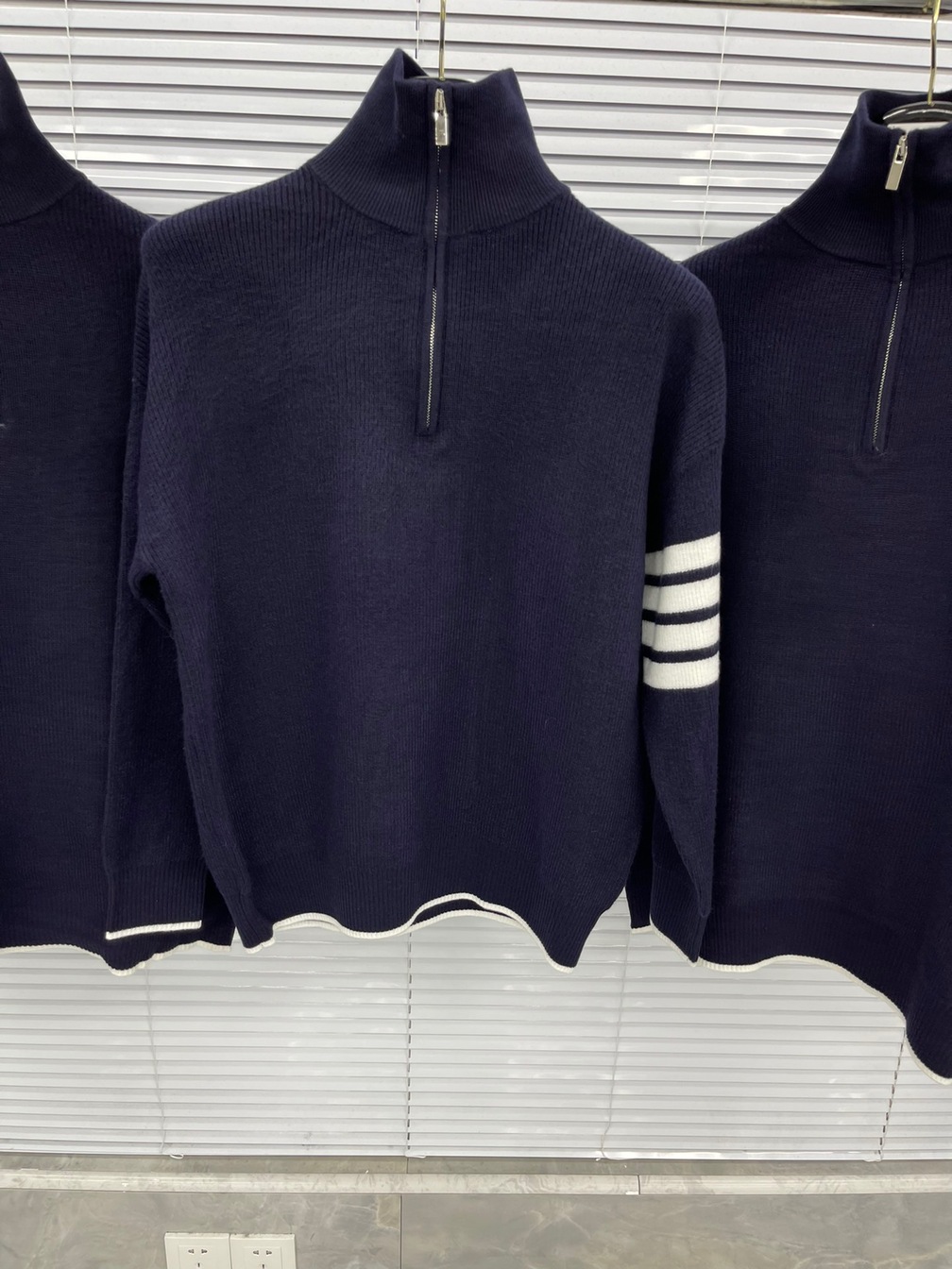 Sweaters Thom Wool High Neck Zip Ss2022