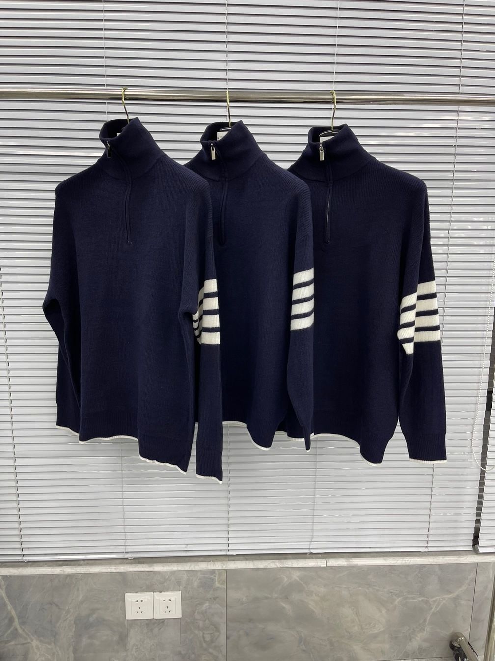 Sweaters Thom Wool High Neck Zip Ss2022