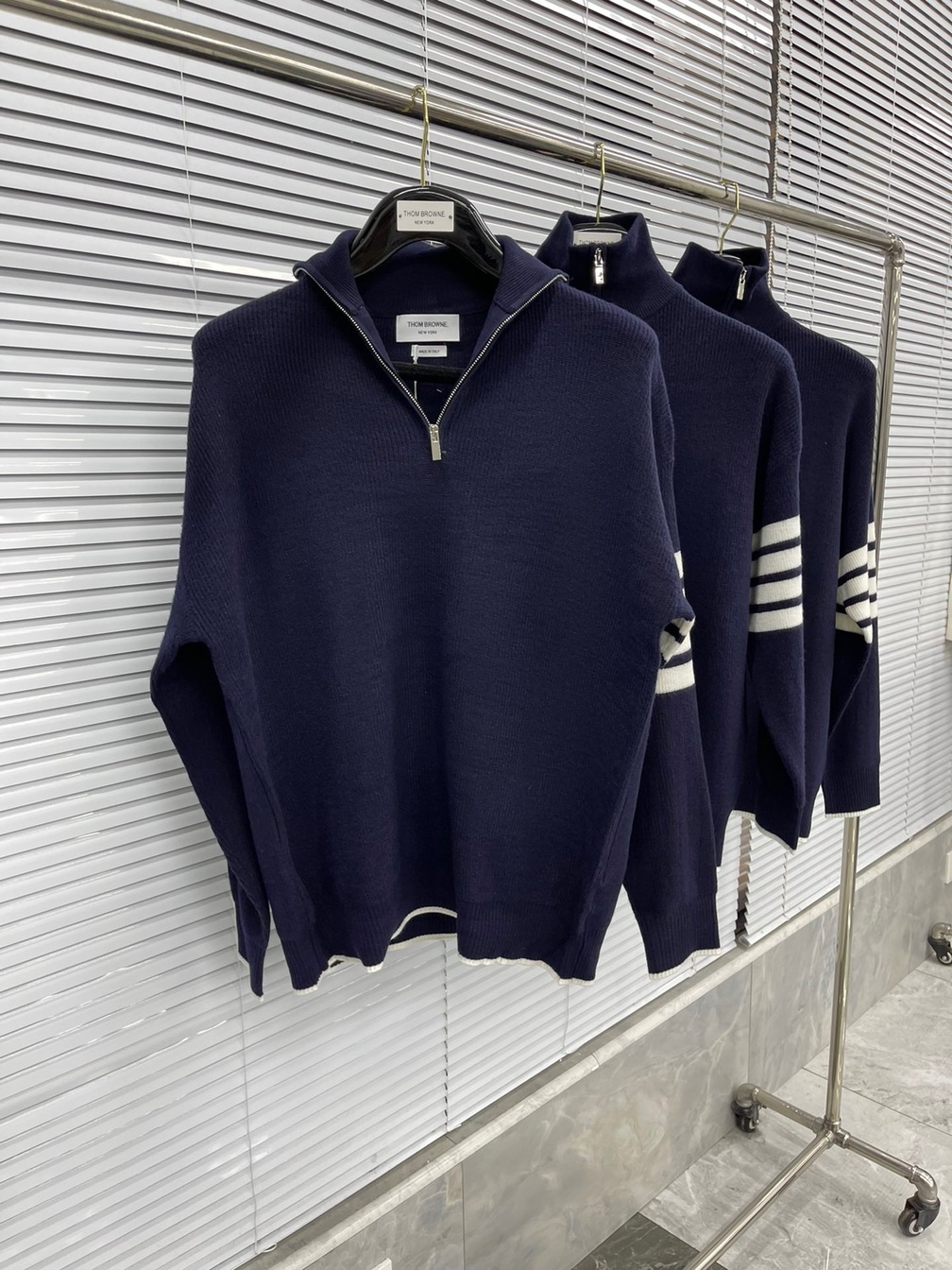 Sweaters Thom Wool High Neck Zip Ss2022