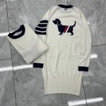 Thom Browne Women Dress Dog Stripe Ss2022
