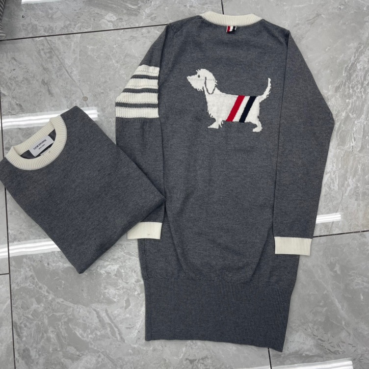 Thom Browne Women Dress Dog Stripe Ss2022