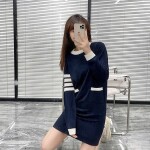 Thom Browne Women Dress Dog Stripe Ss2022