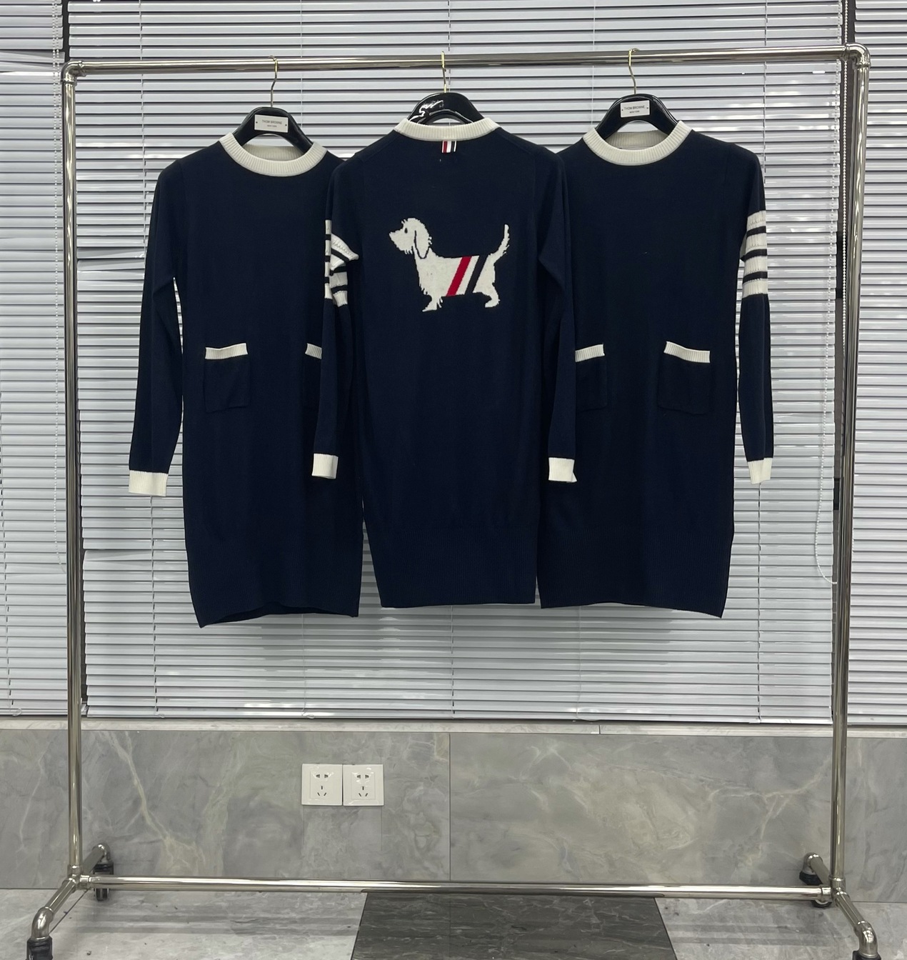 Thom Browne Women Dress Dog Stripe Ss2022
